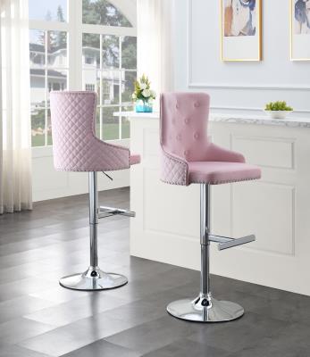 PINK VELVET BAR STOOL (PRICE PER CHAIR MOQ IS 2)