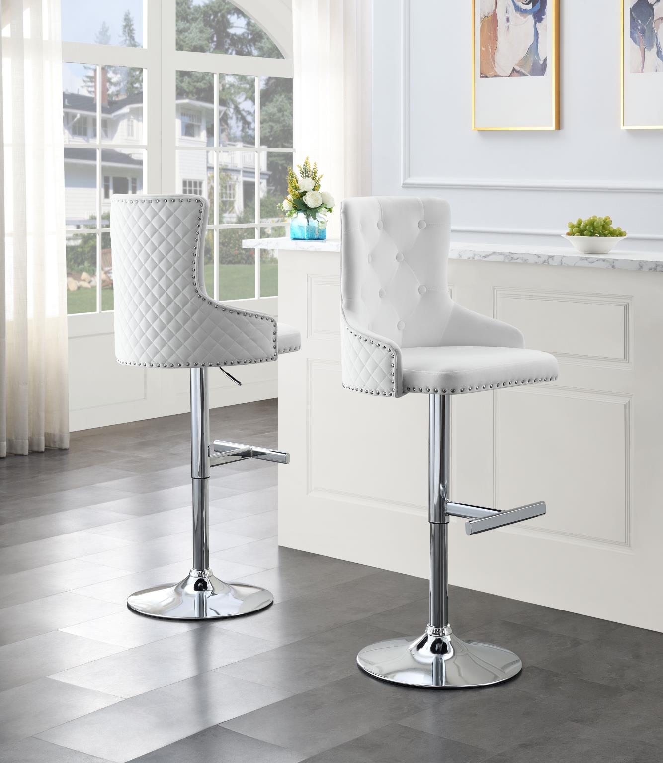 WHITE VELVET BAR STOOL (PRICE PER CHAIR MOQ IS 2) view 2