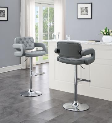 GRAY LEATHER PU BAR STOOL (PRICE PER CHAIR MOQ IS 2)
