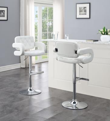 WHITE LEATHER PU BAR STOOL (PRICE PER CHAIR MOQ IS 2)