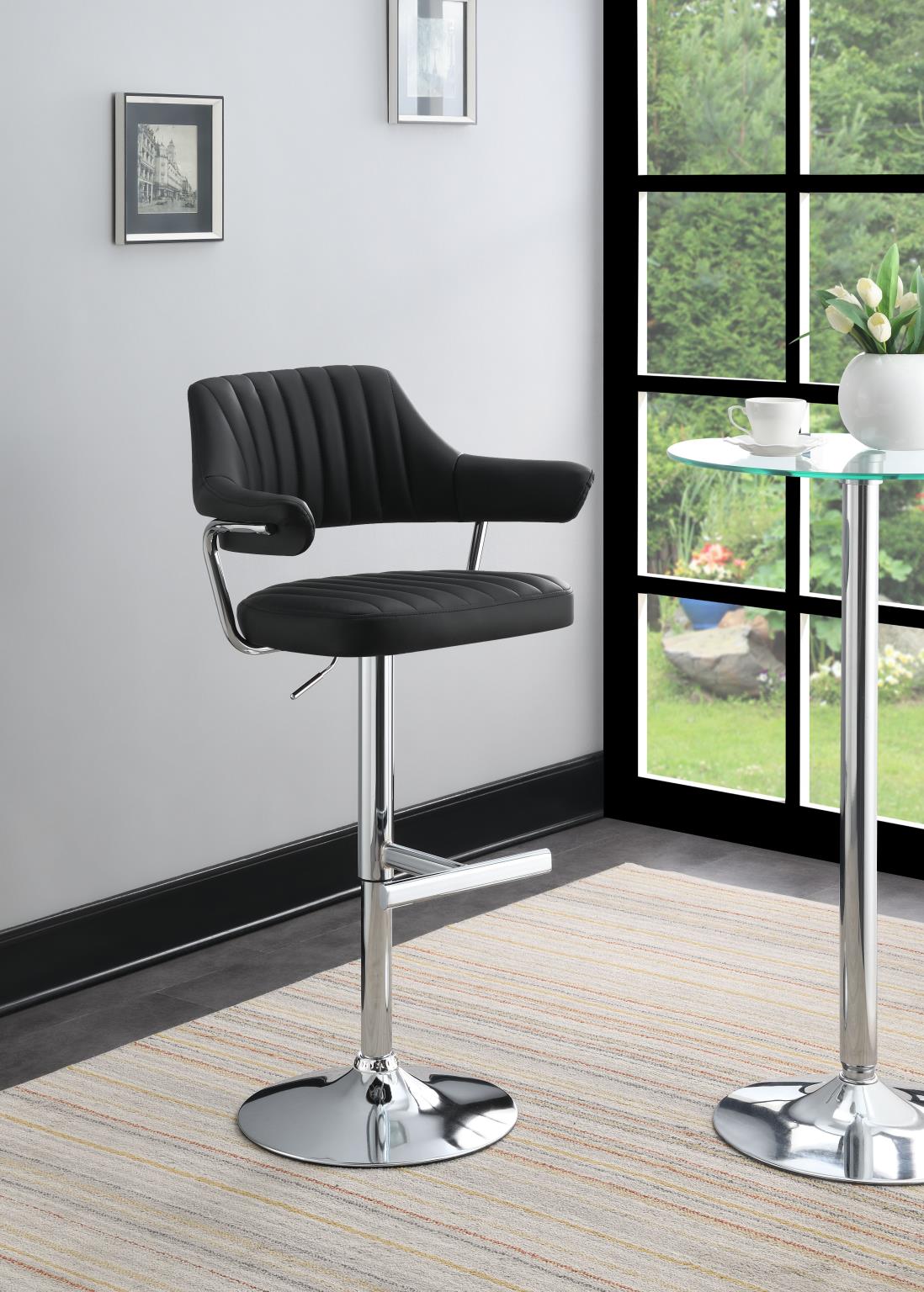BLACK LEATHER PU BAR STOOL (PRICE PER CHAIR MOQ IS 2) view 2