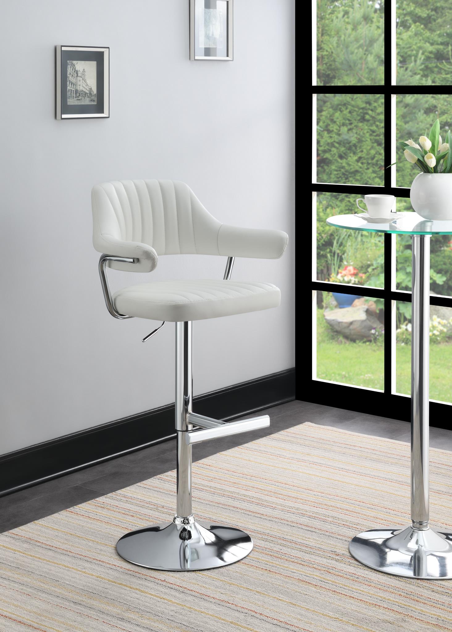 WHITE LEATHER PU BAR STOOL (PRICE PER CHAIR MOQ IS 2) view 2