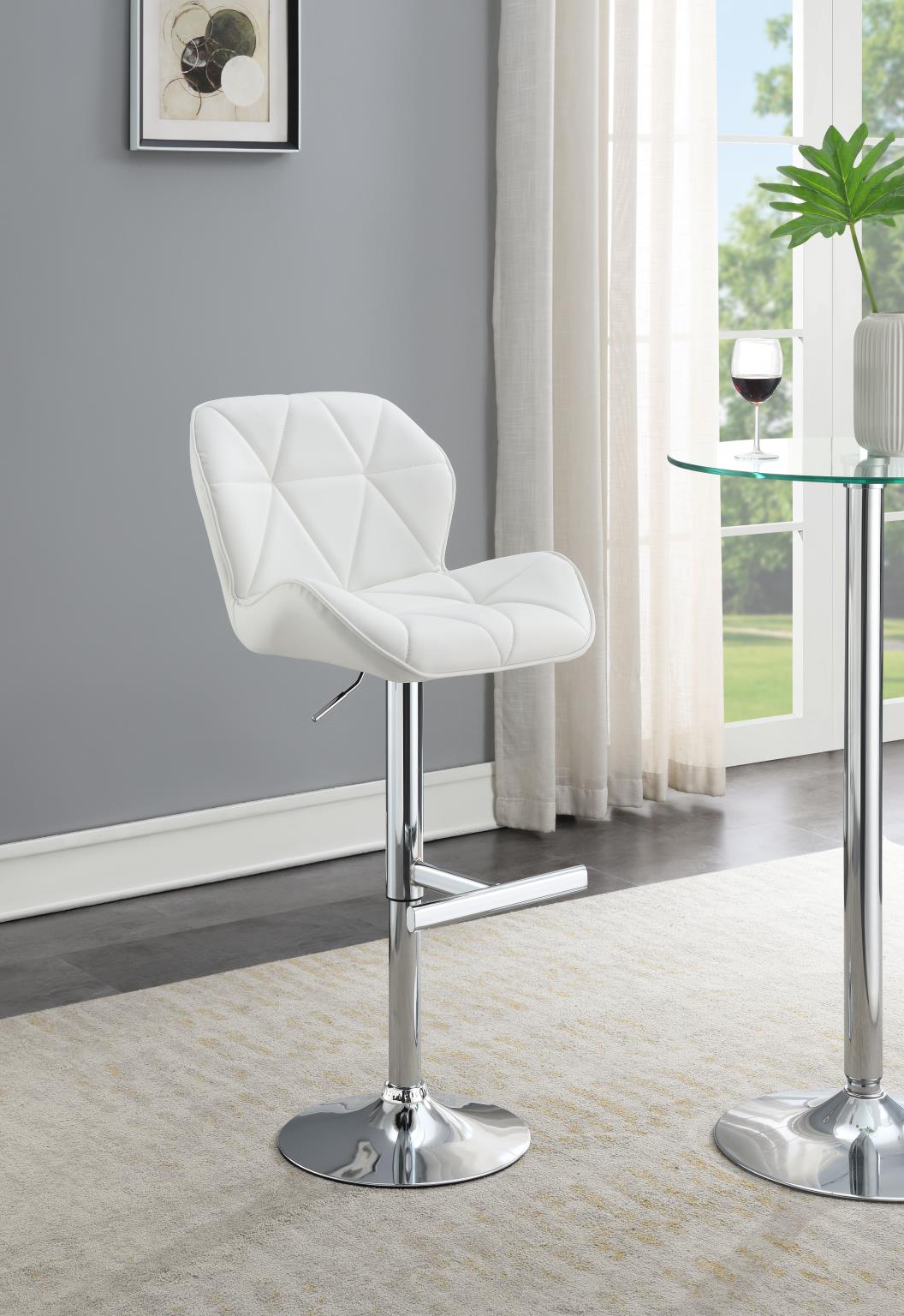 WHITE LEATHER PU BAR STOOL (PRICE PER CHAIR MOQ IS 2) view 2