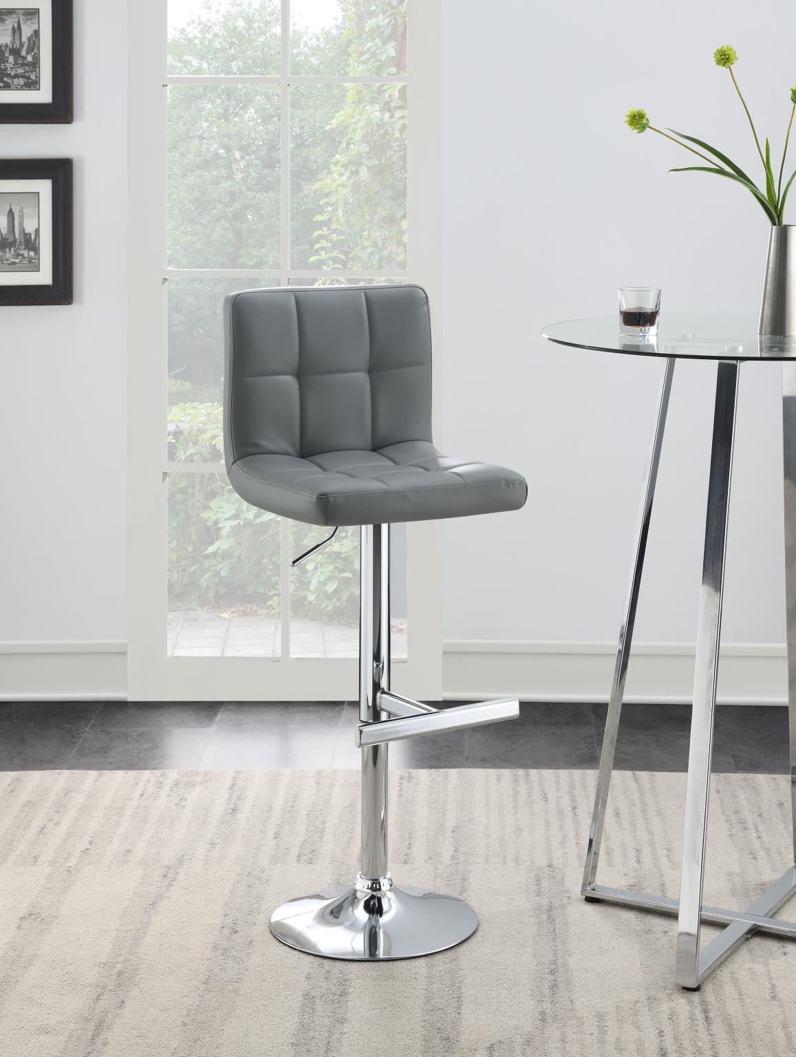 GRAY LEATHER PU BAR STOOL (PRICE PER CHAIR MOQ IS 2) view 2