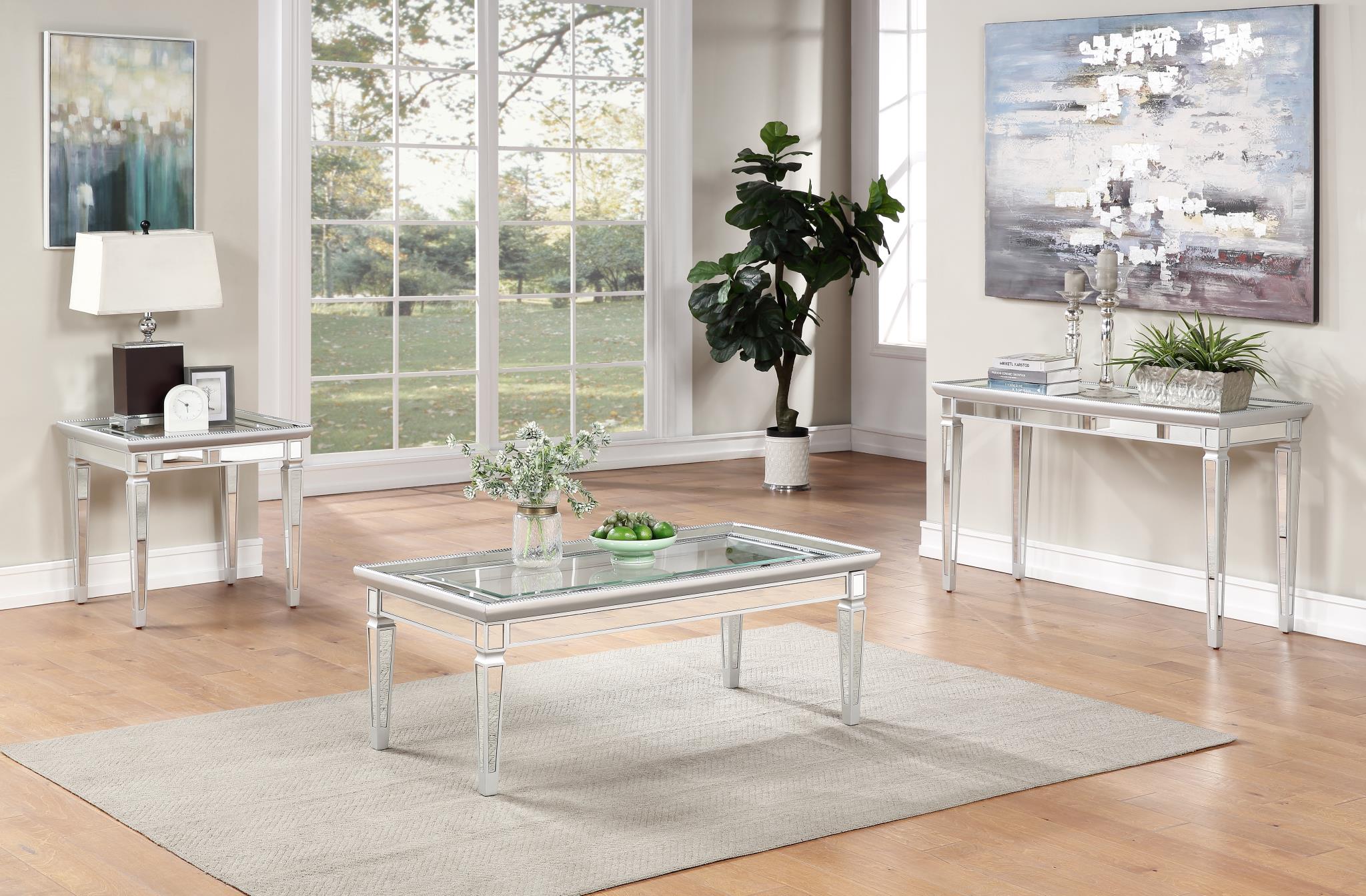 SILVER/MIRROR END TABLE view 2