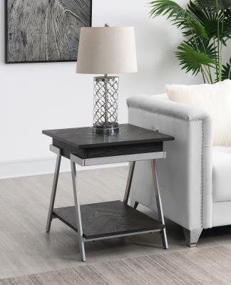 GRAY END TABLE