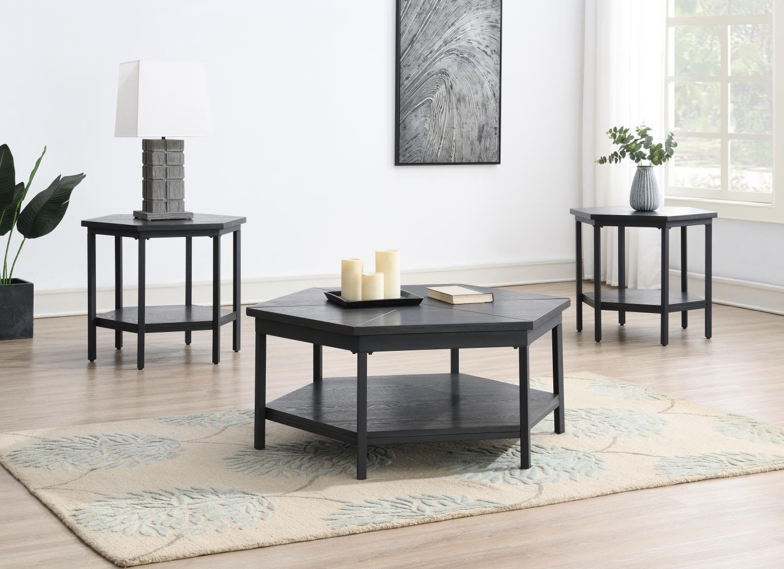 COFFEE TABLE - 2 END TABLES view 2