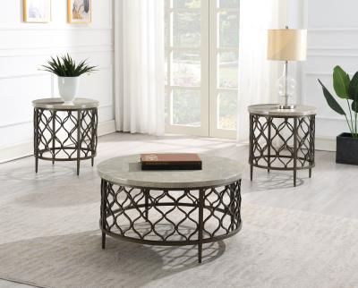 BROWN COFFEE TABLE & 2 END TABLE