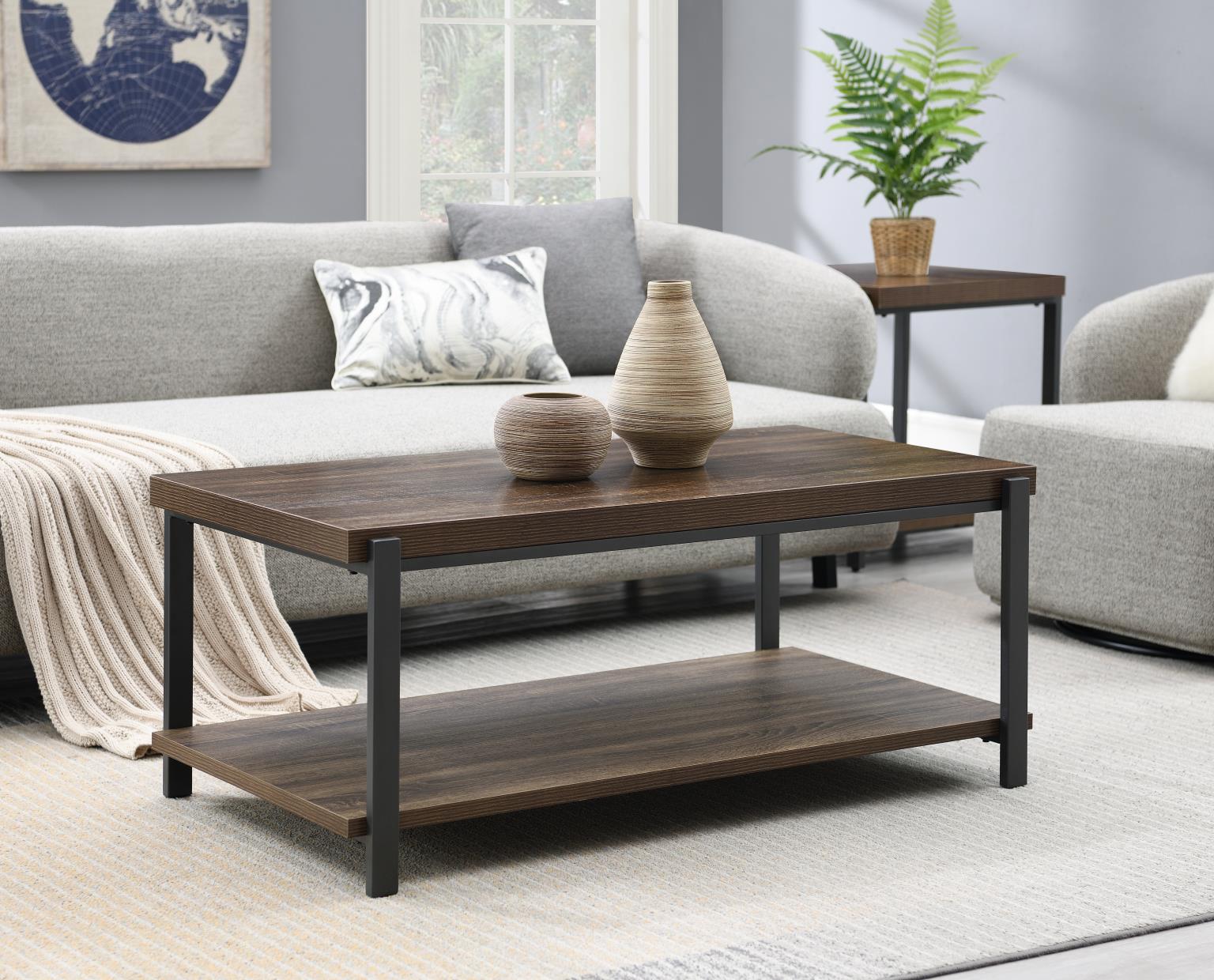 GRAY COFFEE TABLE & 2 END TABLE view 3