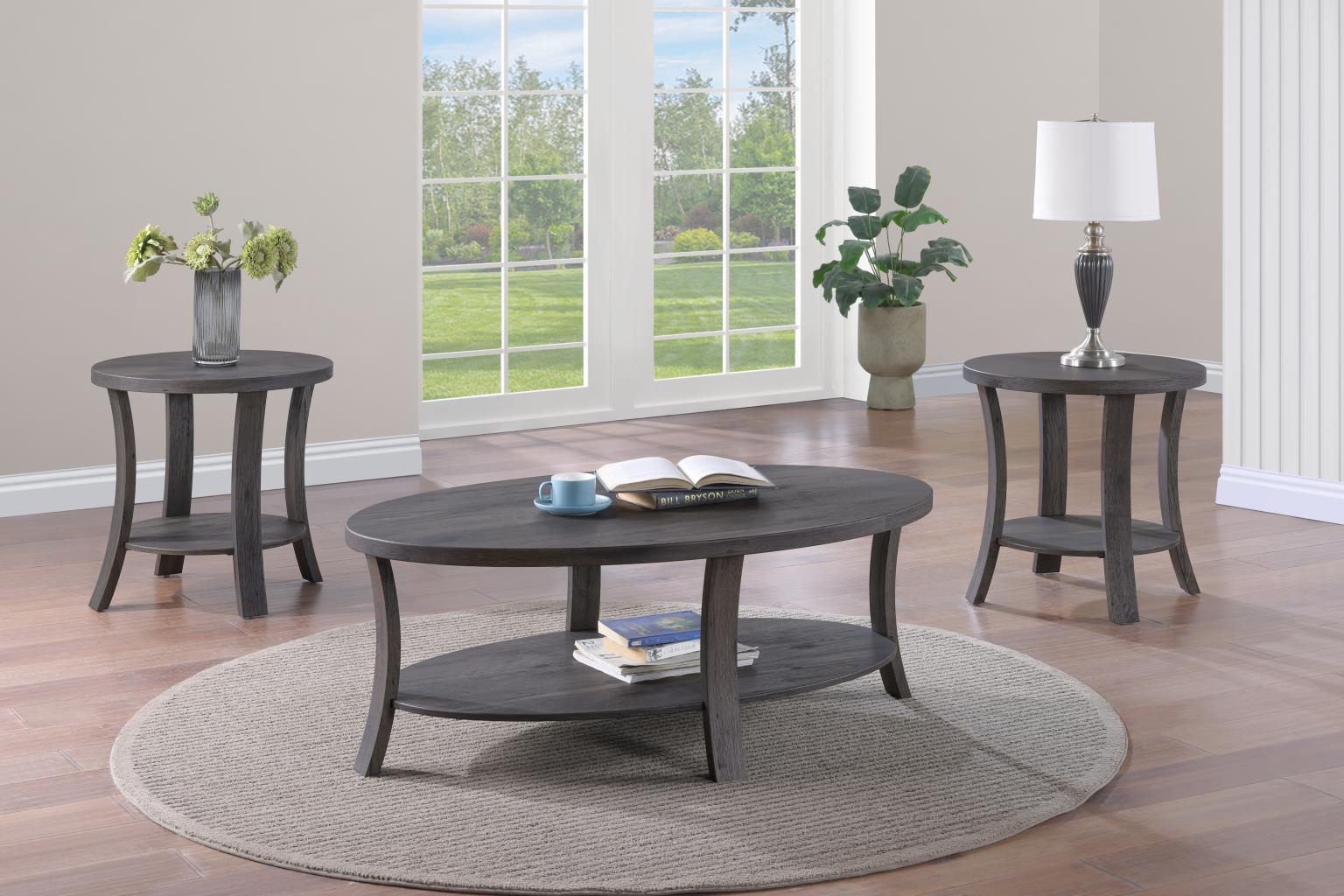 DARK BROWN 3 PK TABLE SET (3/CN) view 2