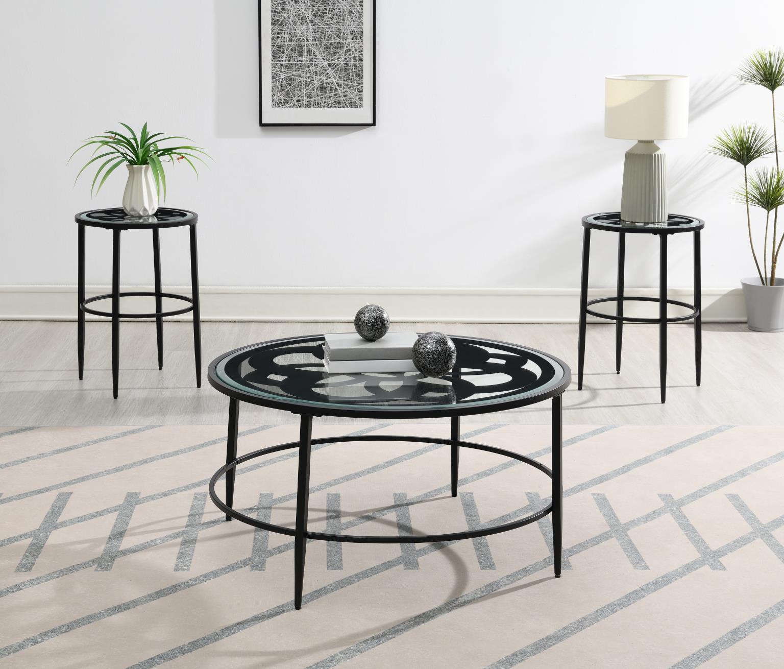 BLACK COFFEE TABLE & 2 END TABLE view 2