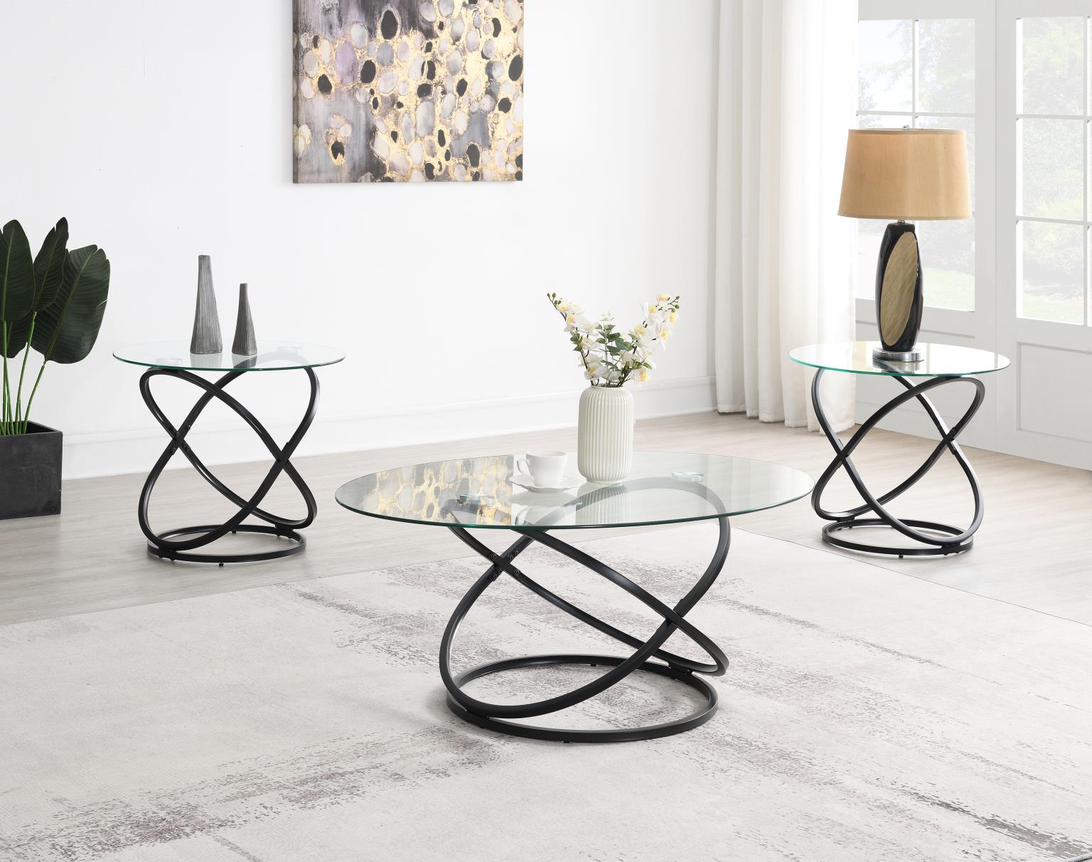 BLACK 3 PK TABLE SET (3/CN) view 2