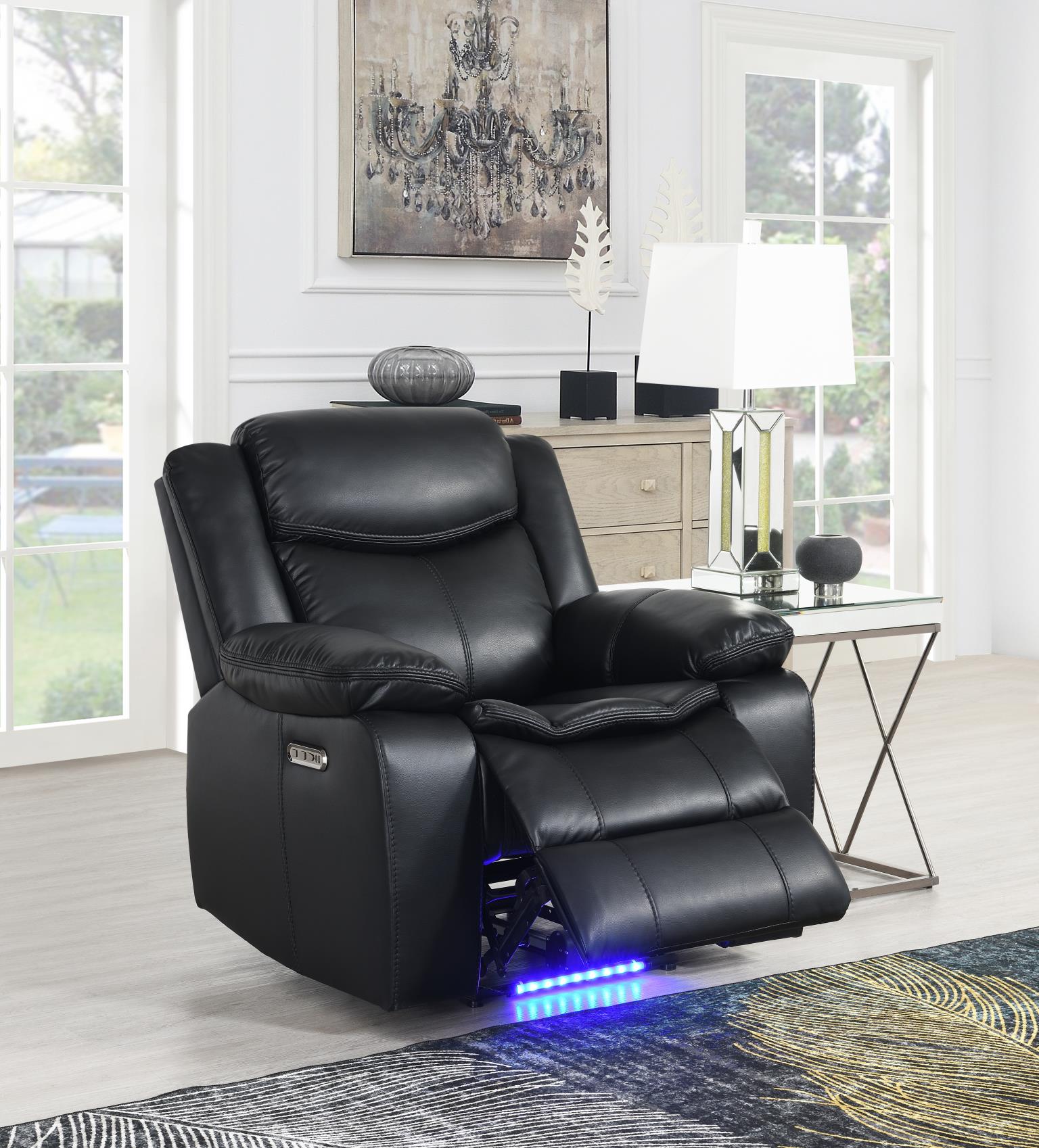 BLACK POWER RECLINING LOVESEAT W/LED LIGHT & SPEAKER view 7