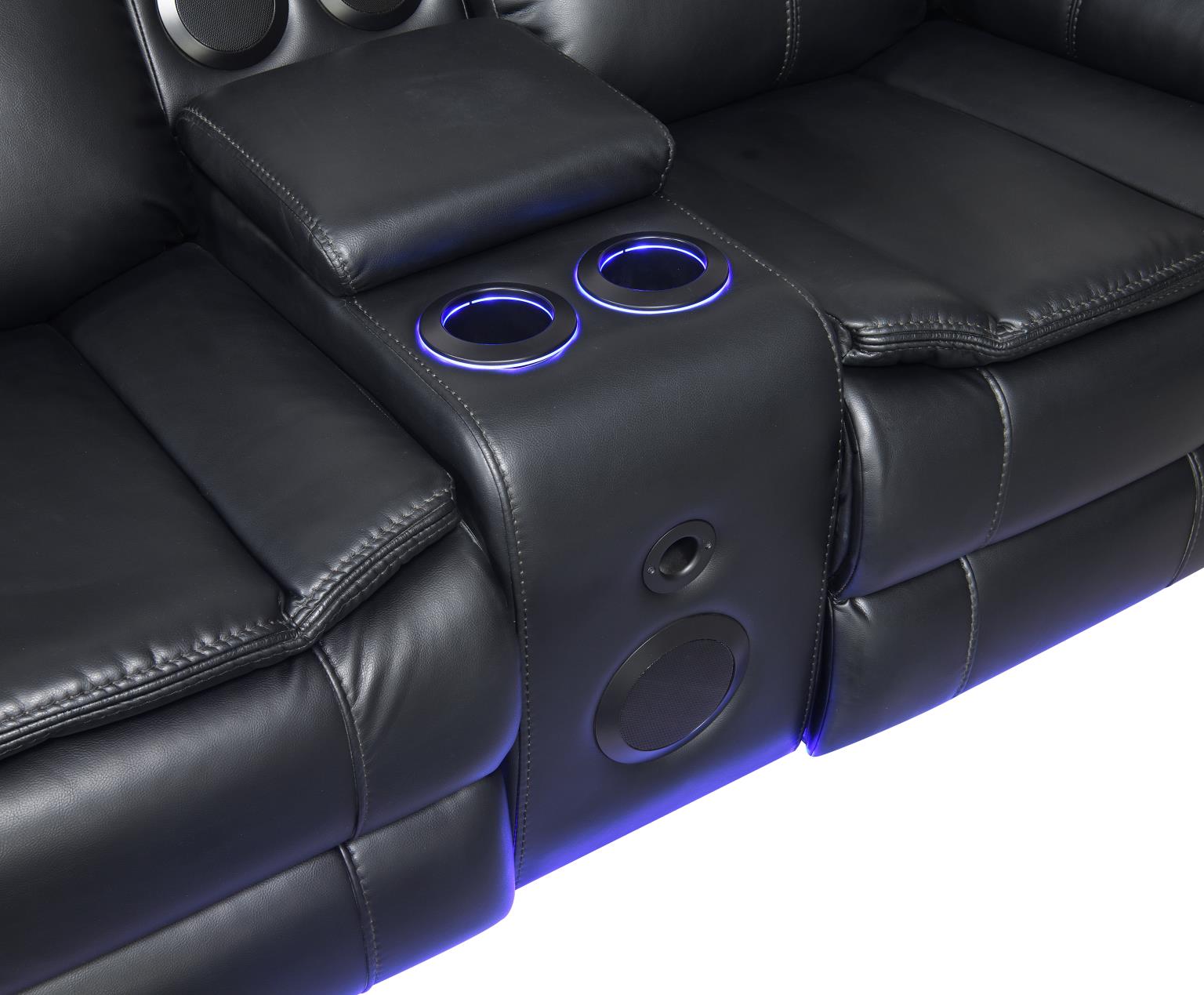 BLACK POWER RECLINING CHAIR W/LED LIGHT view 4
