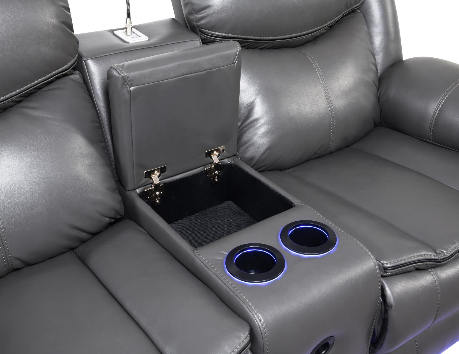 GRAY POWER RECLINING CHAIR W/LED LIGHT view 3
