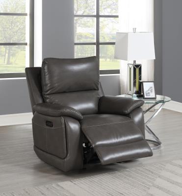GRAY POWER RECLNIING CHAIR (GEL LEATHER)