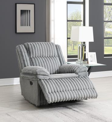 GRAY CORDUROY MOTION GLIDER CHAIR