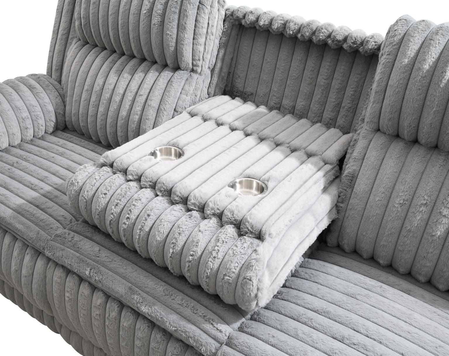 GRAY CORDUROY MOTION GLIDER CHAIR view 4