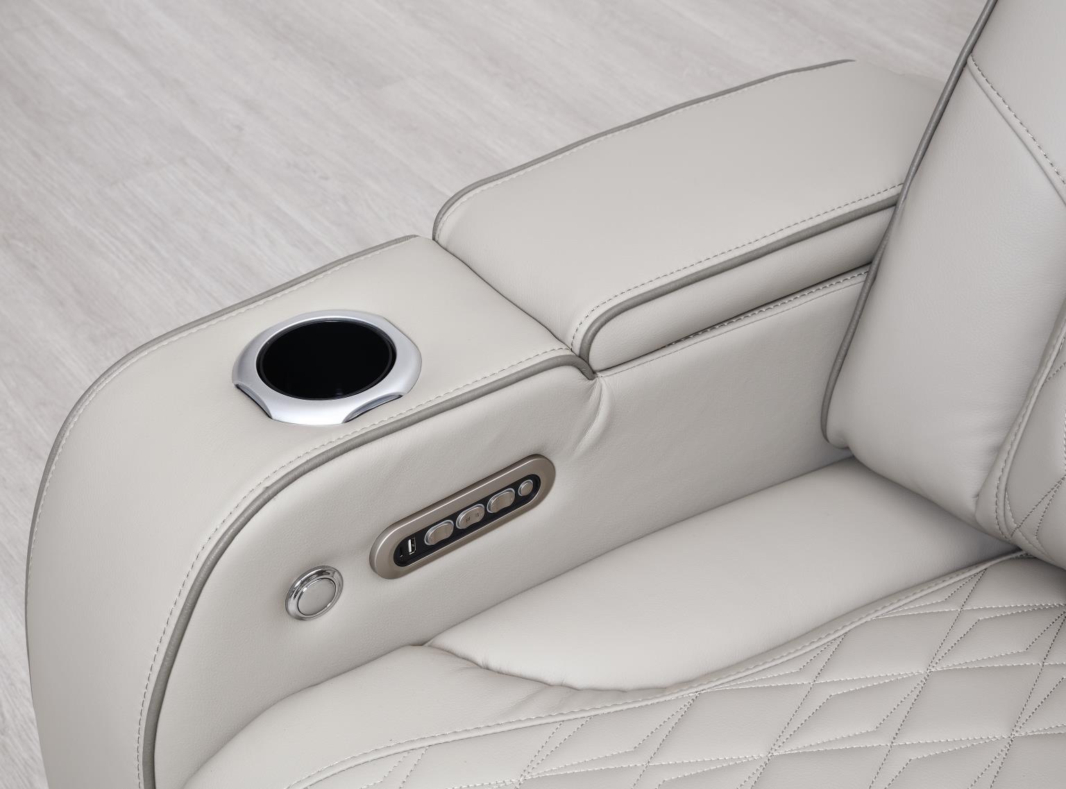 GRAY 3 PC POWER LED SECTIONAL, POWER HEADREST, HEAT, MASSAGE WIRELESS CHARGER, AND USB view 3