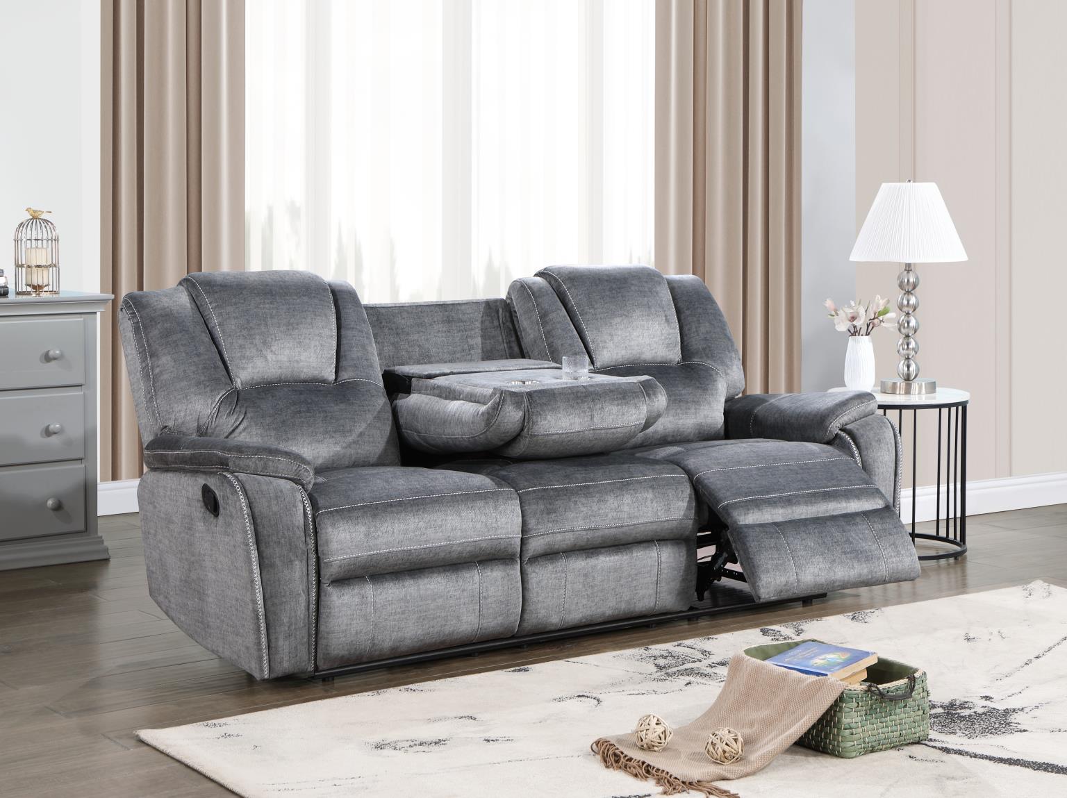 GRAY MOTION LOVESEAT W/ BLUETOOTH SPEAKER, WIRELESS CHARGER view 5
