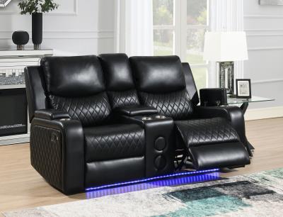 BLACK LED MOTION LOVESEAT W/BLUETOOTH SPEAKER