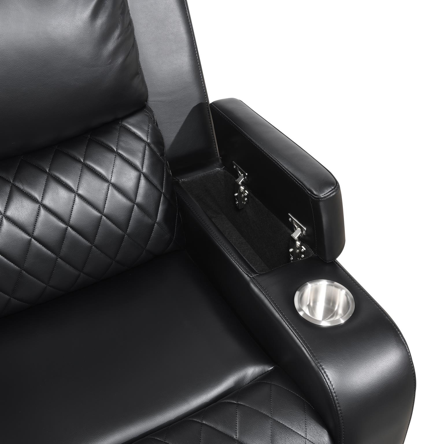 BLACK LED MOTION LOVESEAT W/BLUETOOTH SPEAKER view 3