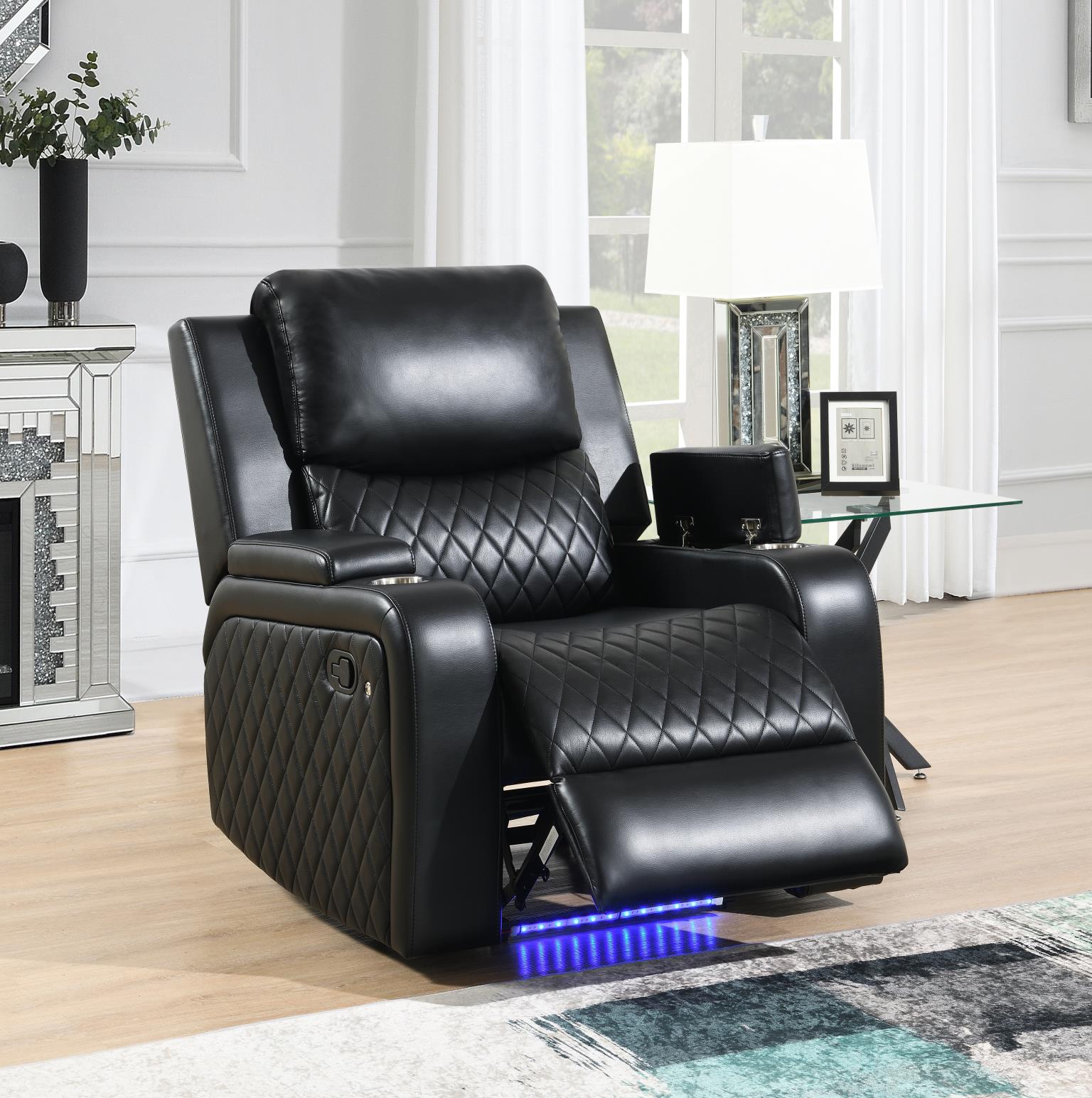 BLACK LED MOTION CHAIR view 2