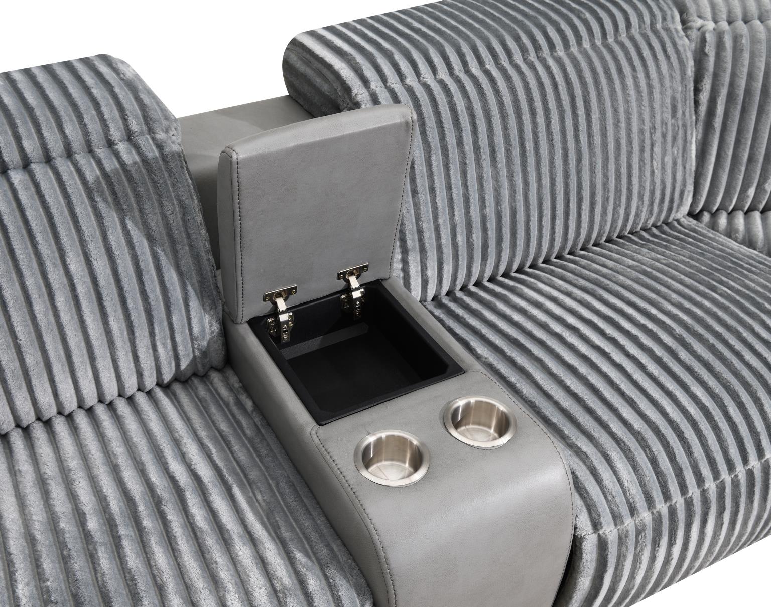 6 PC GRAY POWER RECLINING SECTIONAL W/POWER HEADREST view 3