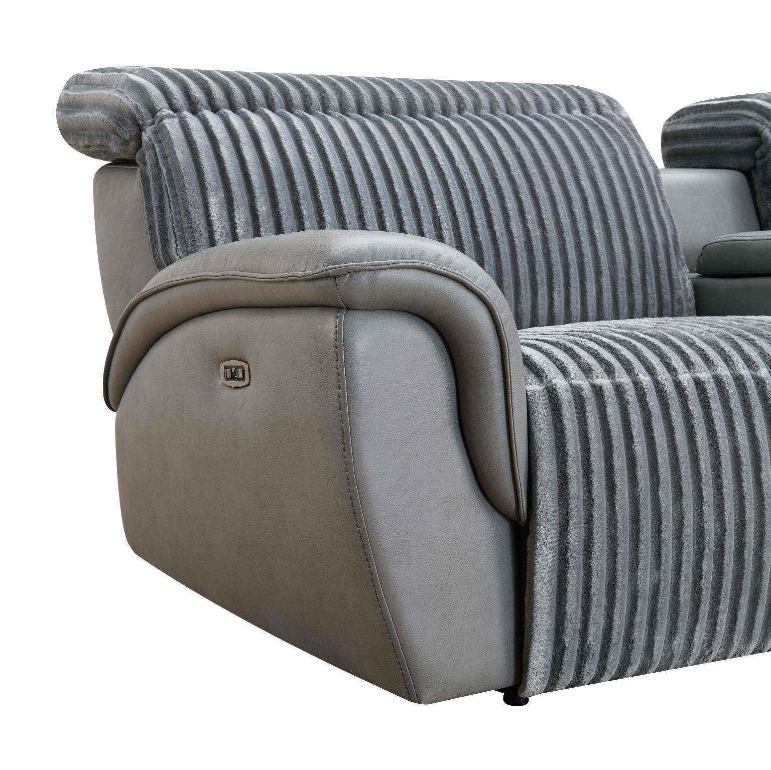 6 PC GRAY POWER RECLINING SECTIONAL W/POWER HEADREST view 4