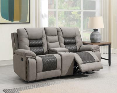 GRAY/CHARCOAL MOTION GLIDER LOVESEAT