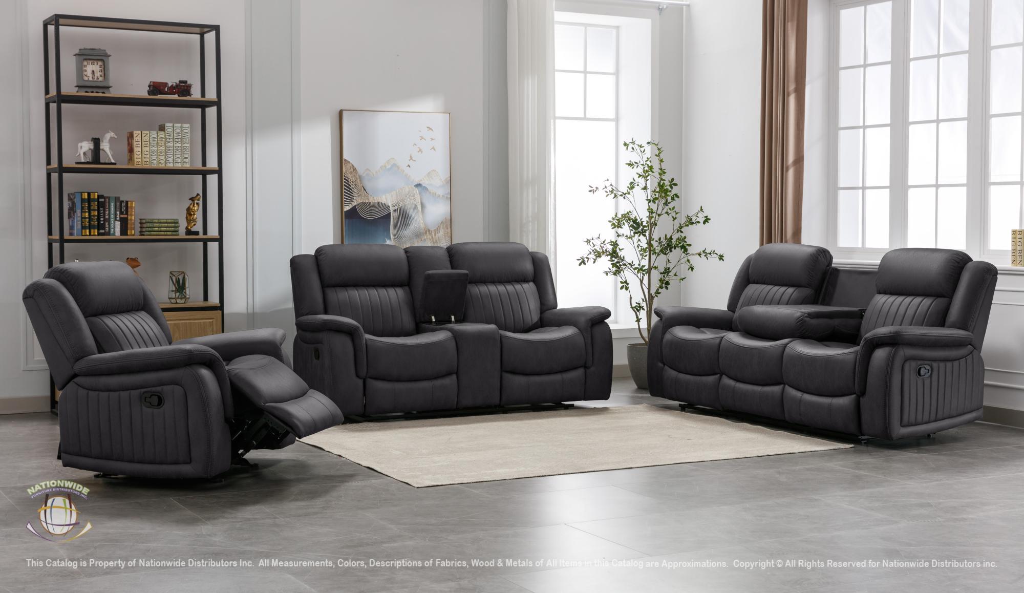 Reclining Sofa w/ Drop Table and Loveseat w/ Console & USB
