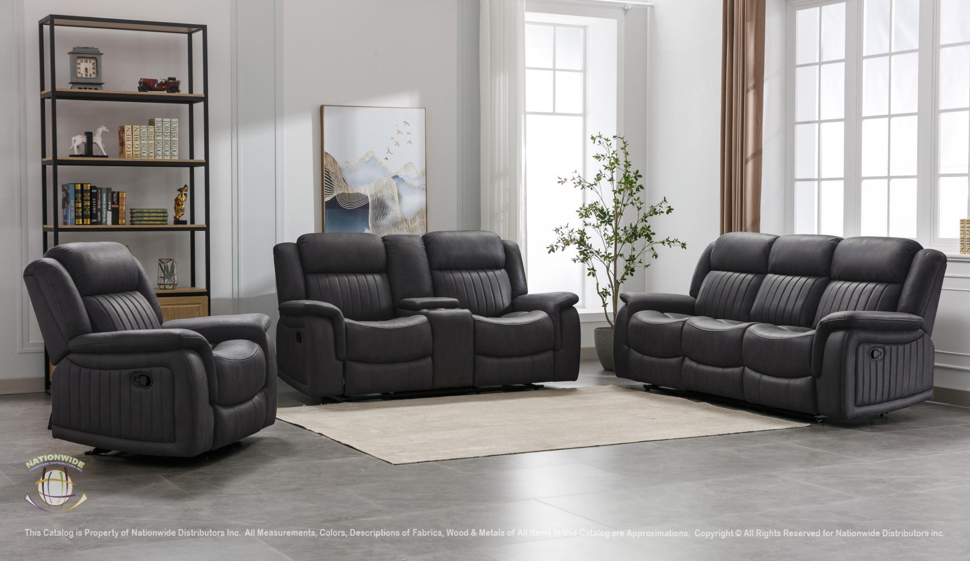 Reclining Sofa w/ Drop Table and Loveseat w/ Console & USB view 2
