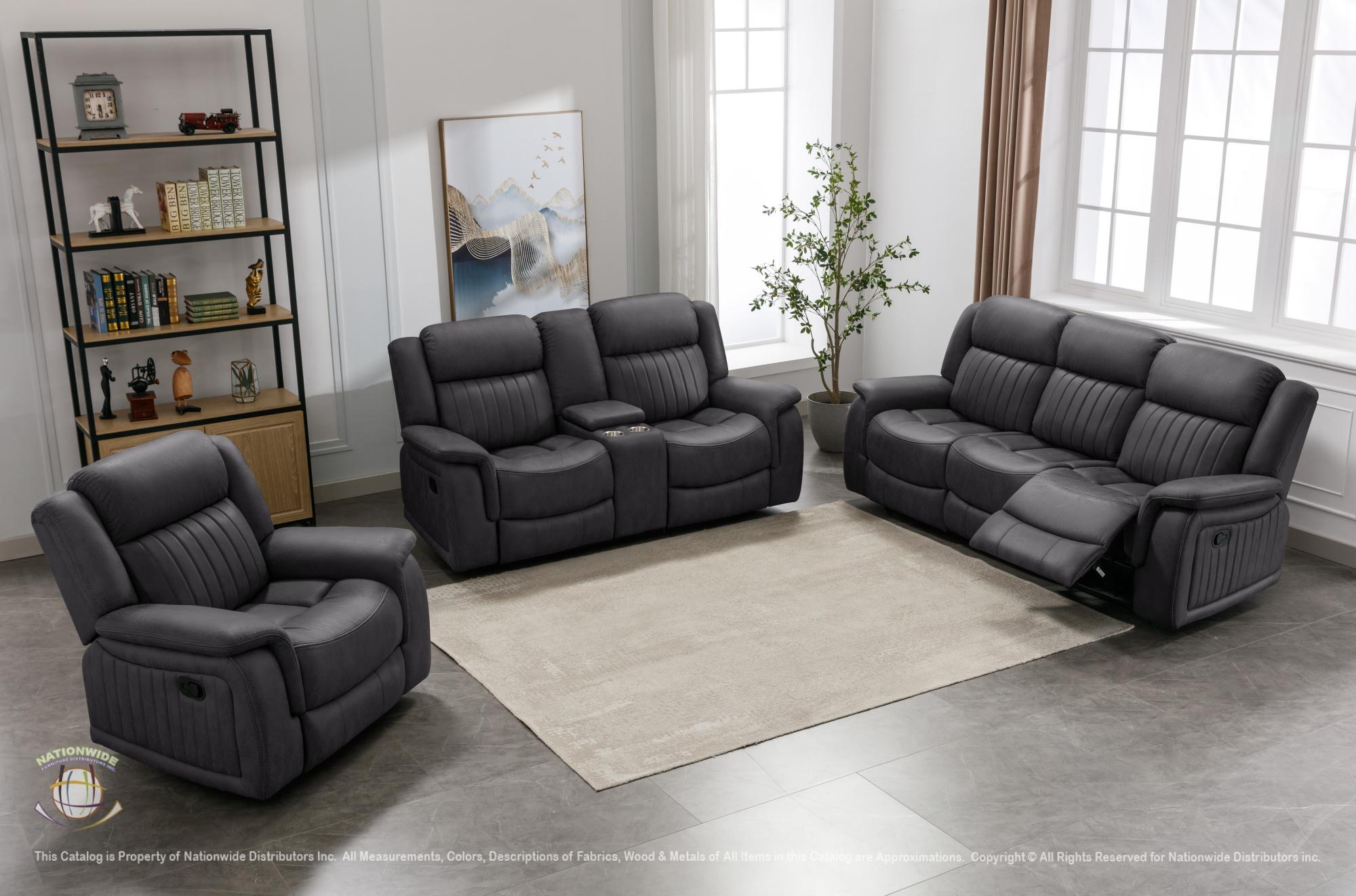 Reclining Sofa w/ Drop Table and Loveseat w/ Console & USB view 3