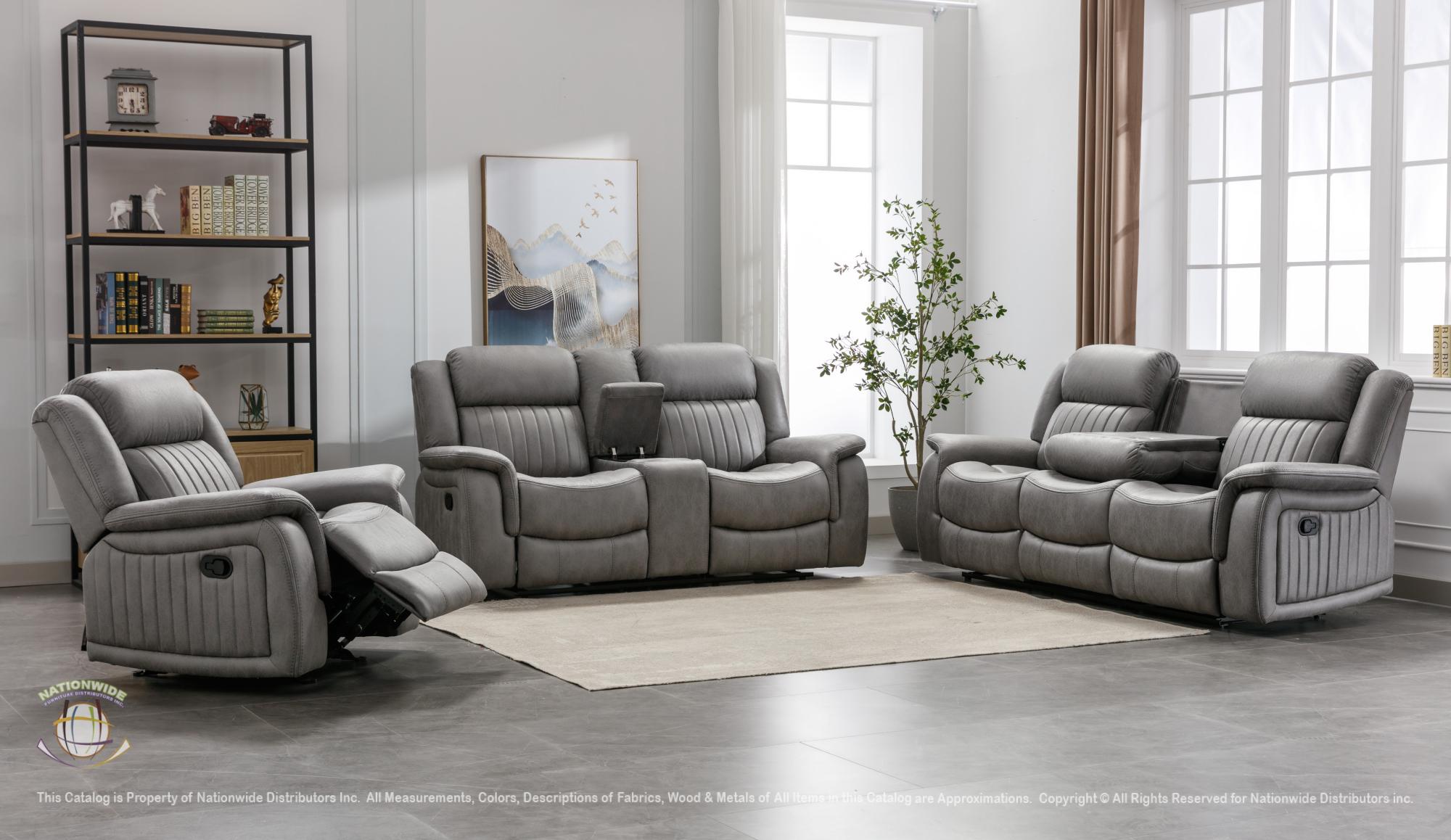 Reclining Sofa w/ Drop Table and Loveseat w/ Console & USB