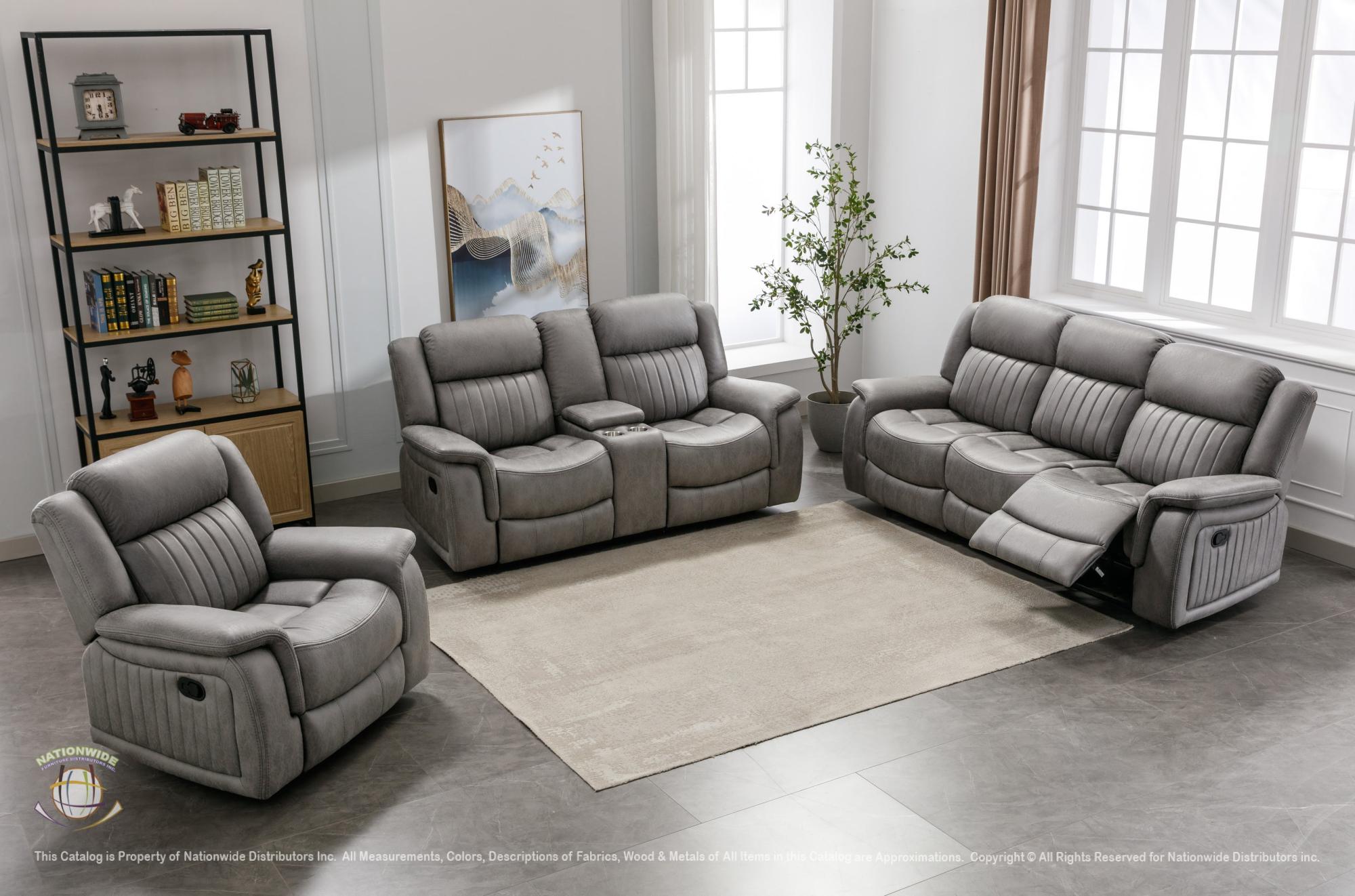 Reclining Sofa w/ Drop Table and Loveseat w/ Console & USB view 2