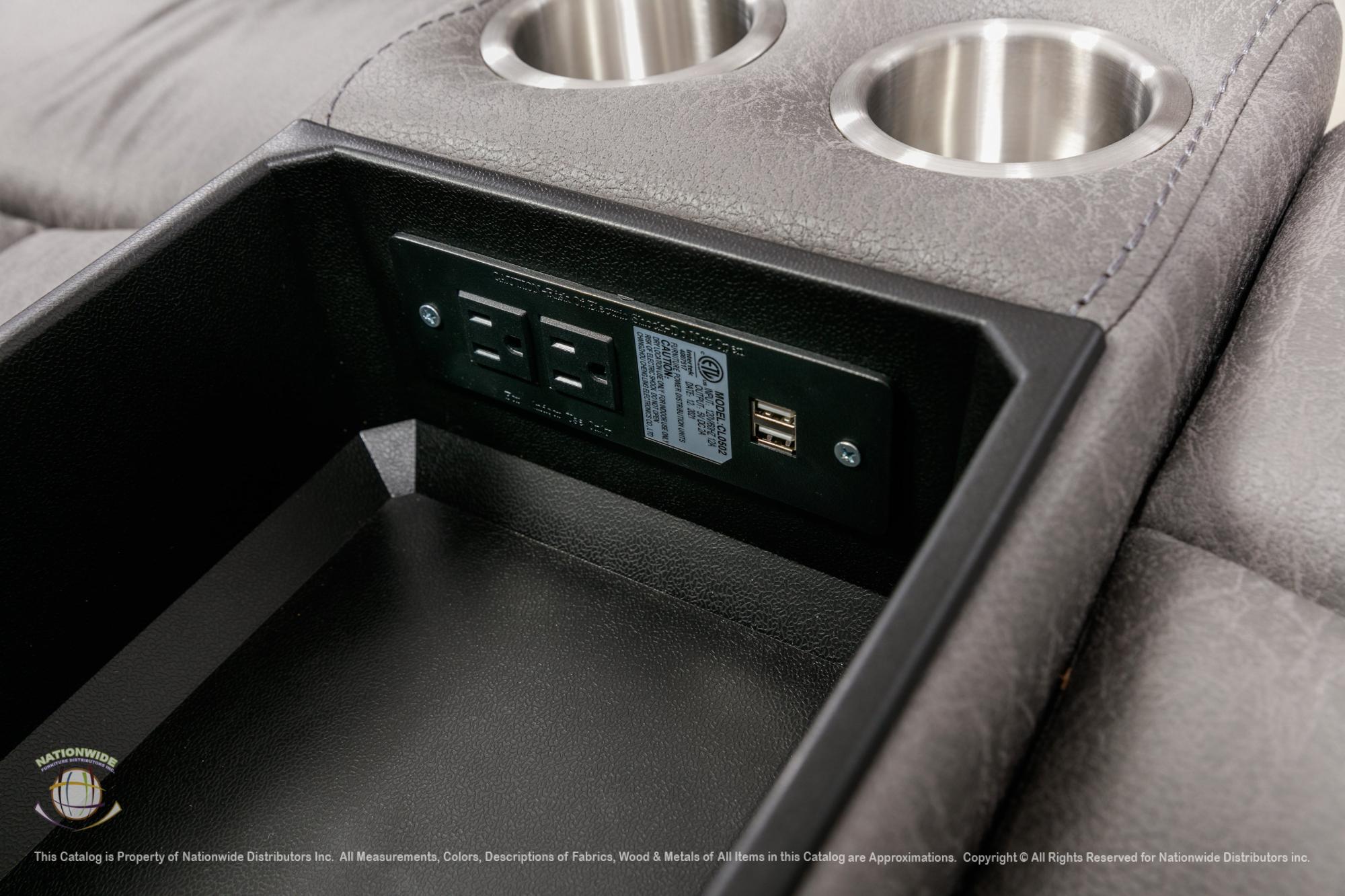 Reclining Sofa w/ Drop Table and Loveseat w/ Console & USB view 4