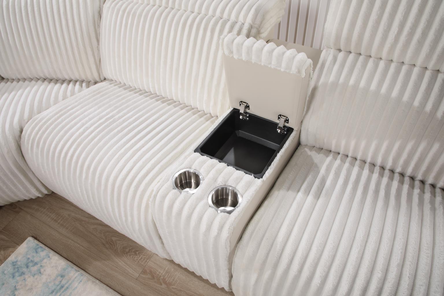 6 PC WHITE POWER RECLINING SECTIONAL W/POWER HEADREST view 4