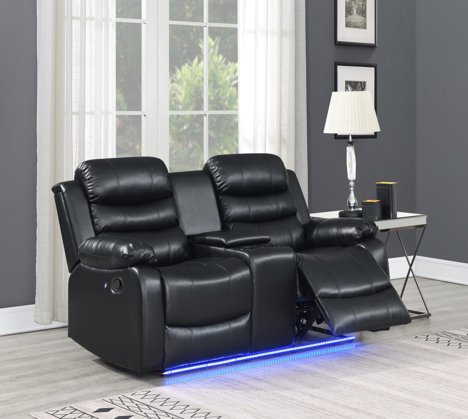 BLACK MOTION LED LOVESEAT view 2