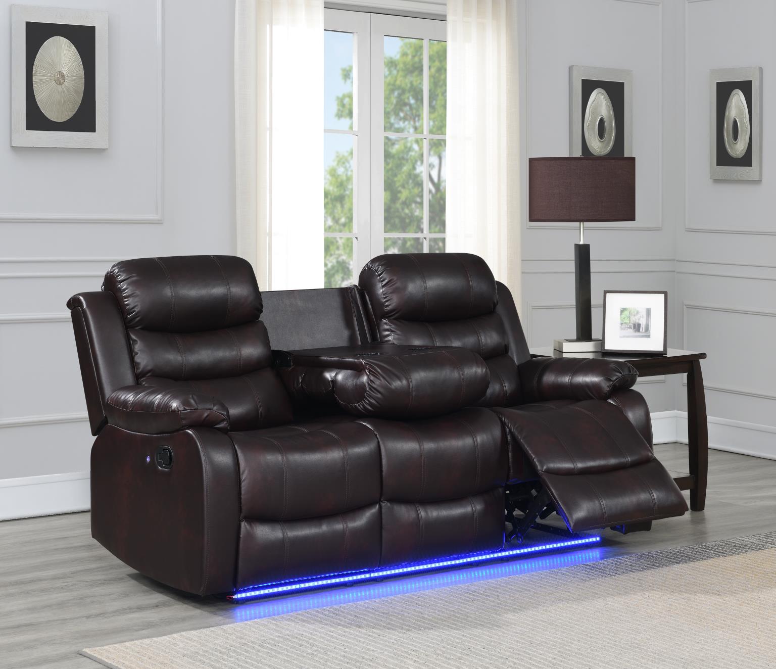 BROWN MOTION LED SOFA view 2