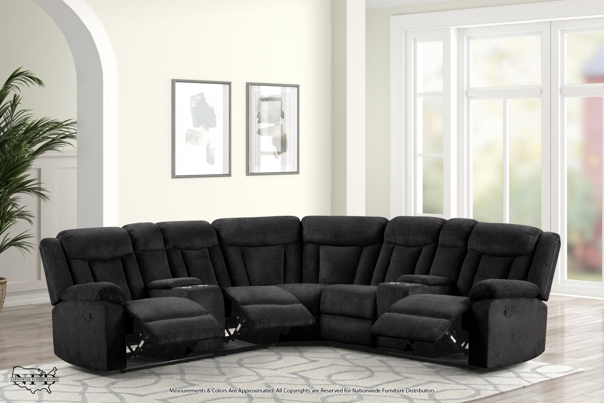 3 PC. Reclining Sectional w/ USB