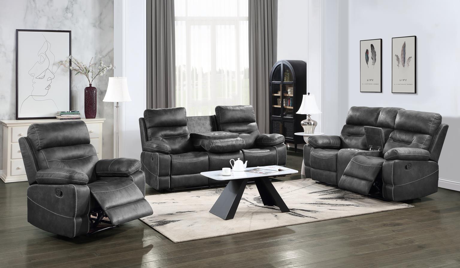 GRAY MOTION LOVESEAT view 3