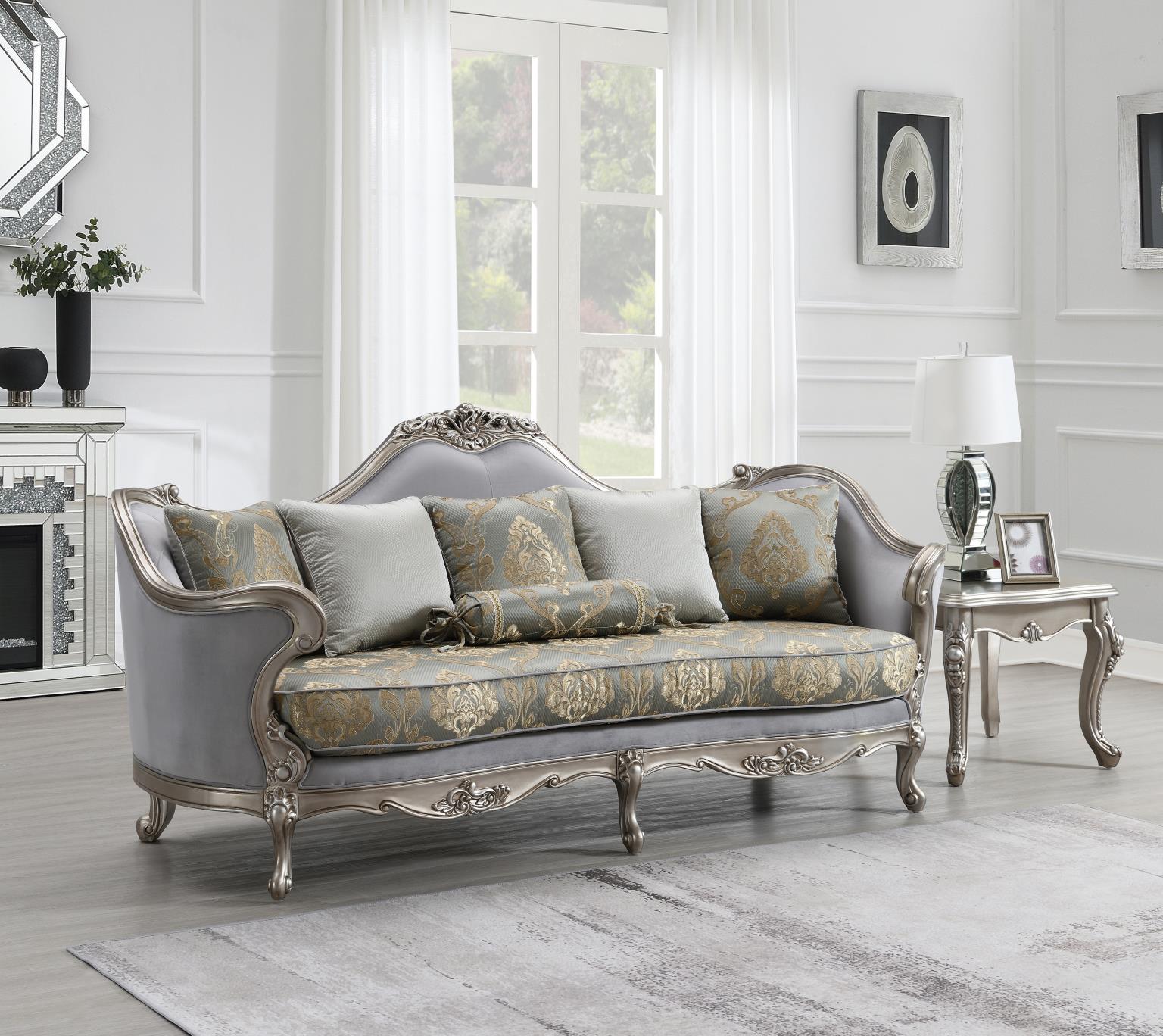TRADITIONAL GRAY SOFA view 2