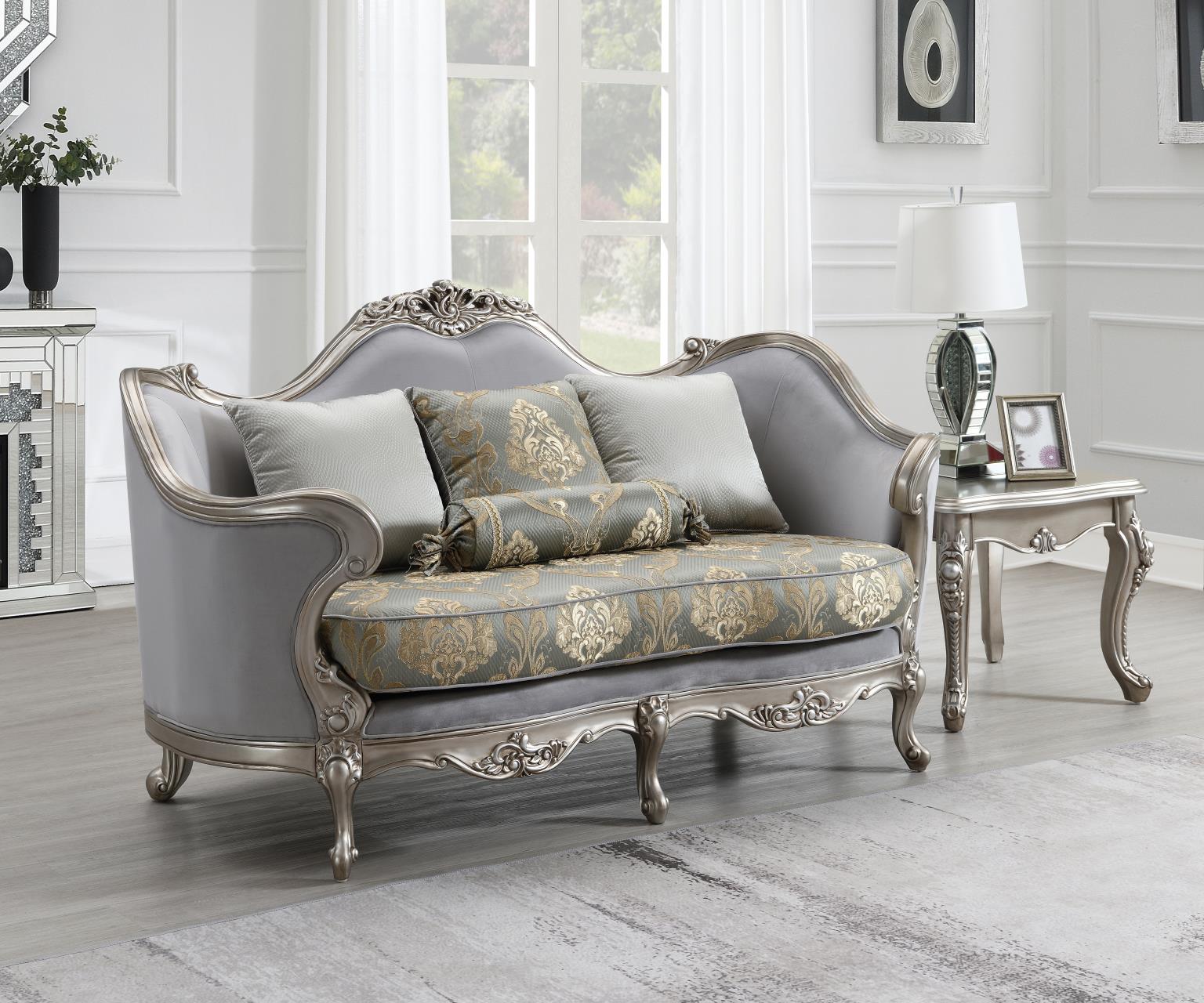 TRADITIONAL GRAY SOFA view 3