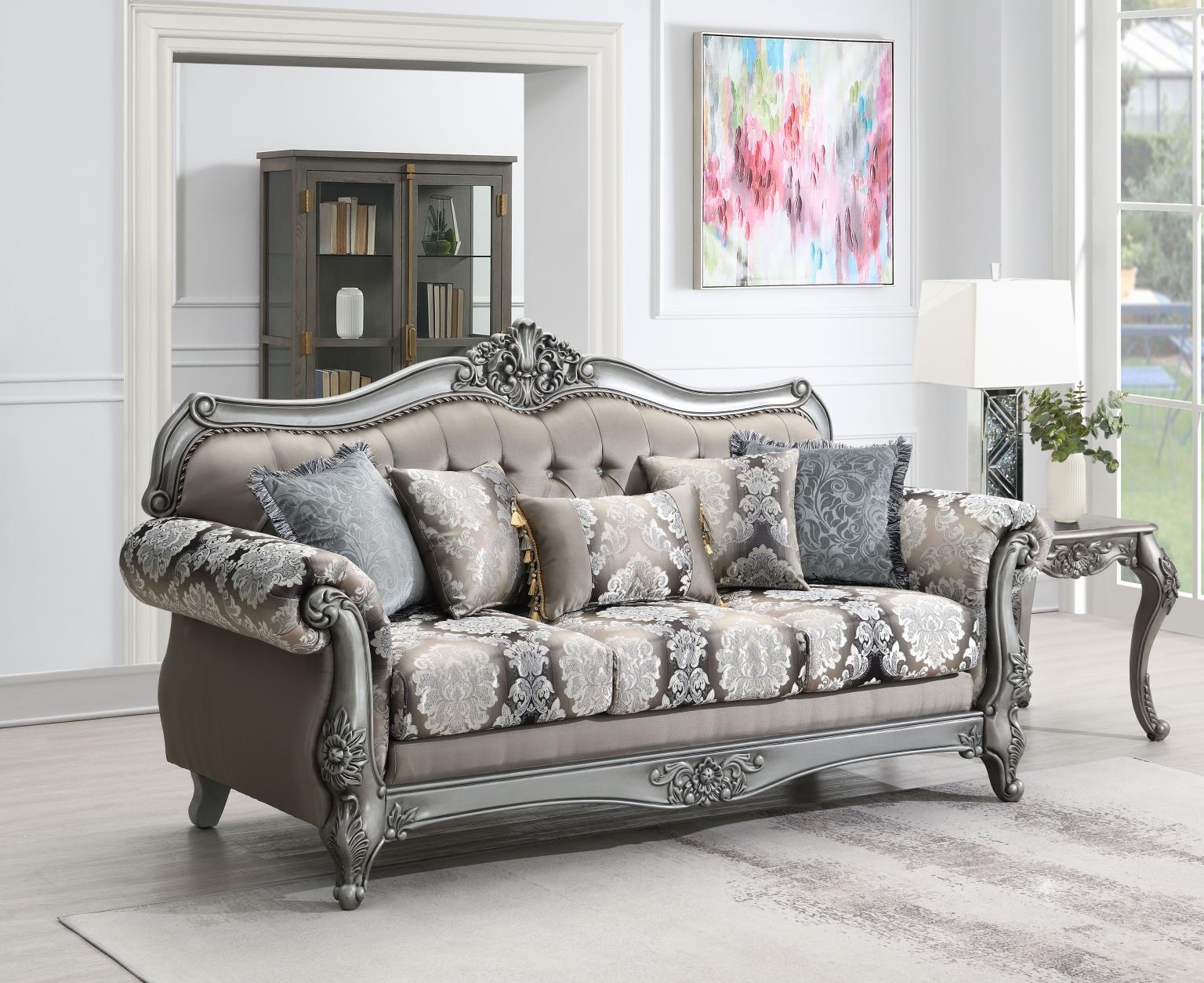 TRADITIONAL GRAY SOFA view 2