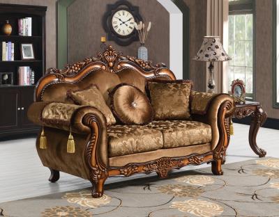 TRADITIONAL BROWN LOVESEAT