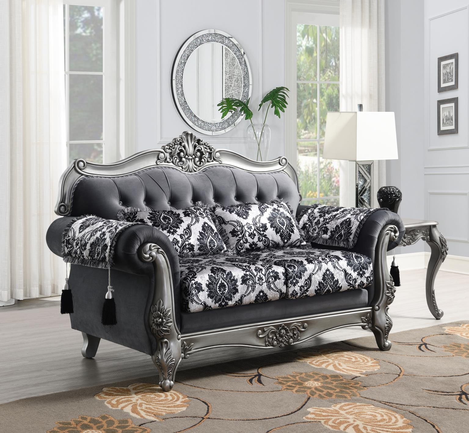 TRADITIONAL GRAY SOFA view 2