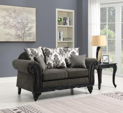TRADITIONAL CHARCOAL LOVESEAT