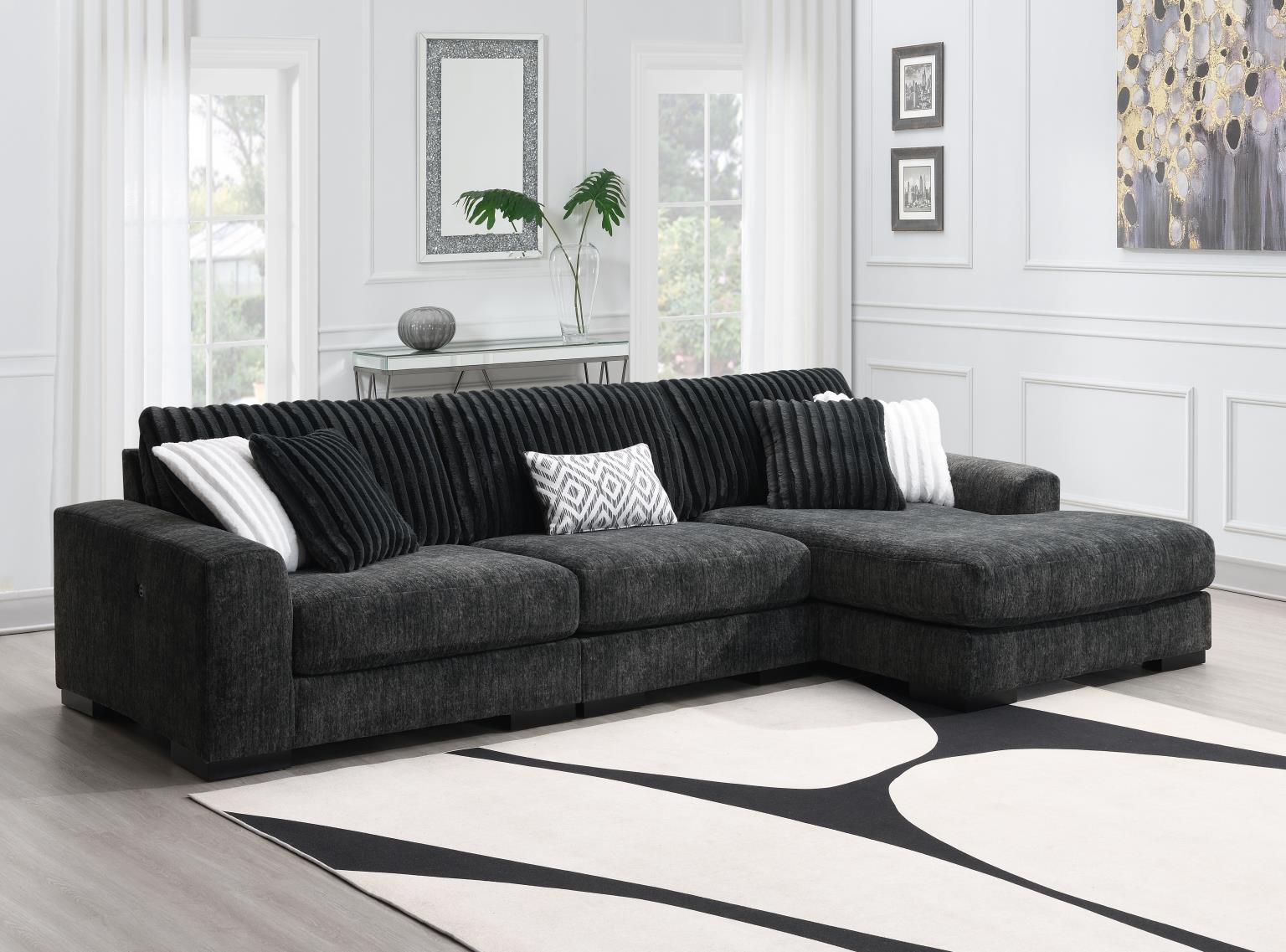 CHARCOAL 3 PC SECTIONAL view 2