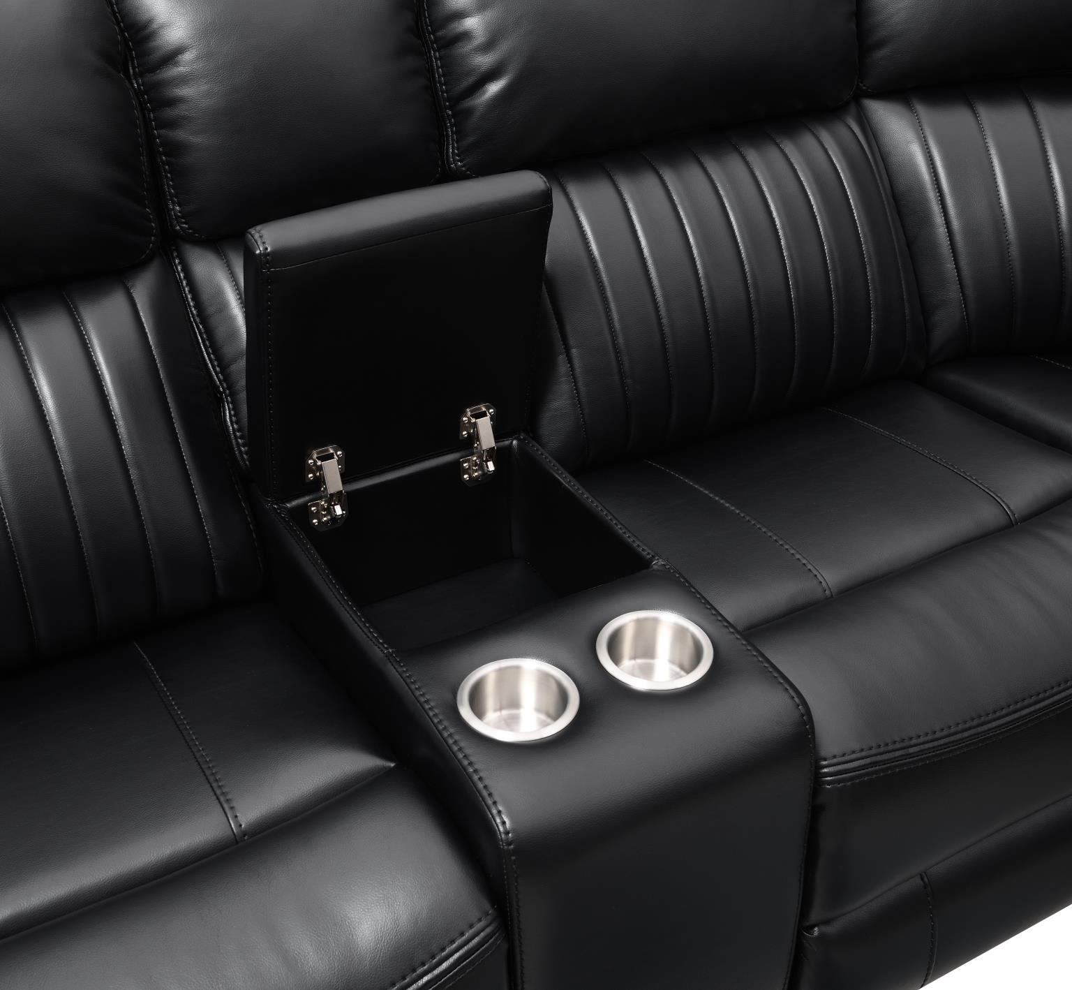 3 PC BLACK POWER RECLINING SECTIONAL W/SCREEN view 4