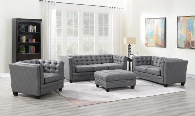 GRAY PU OTTOMAN